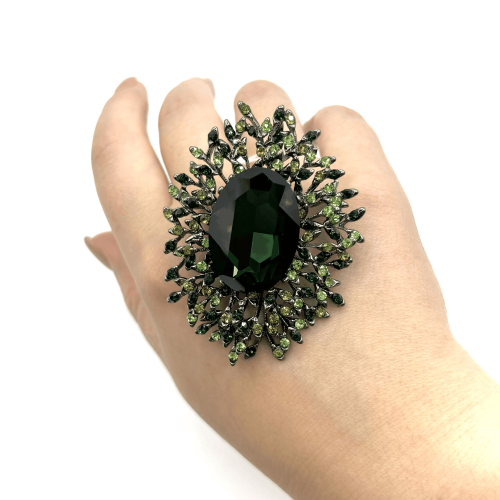 Брошь подвеска Диноса с крупным камнем кристаллом —  фото 3