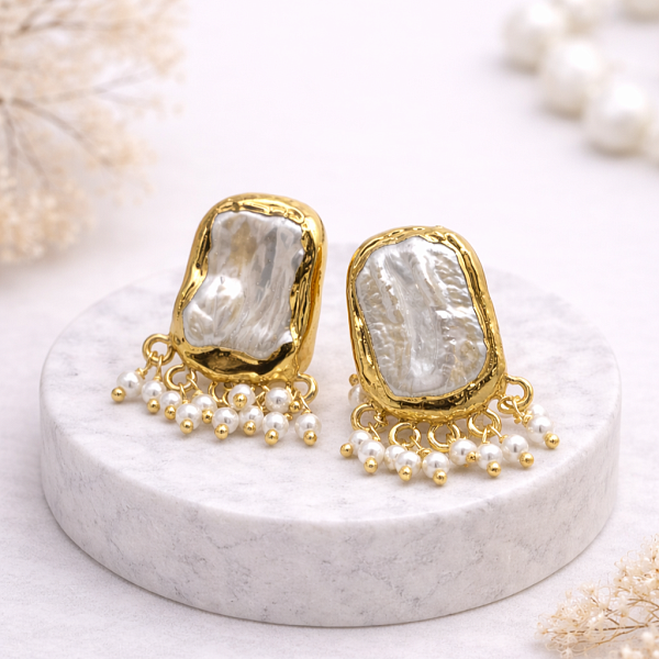 Серьги ДИНОСА с барочным жемчугом