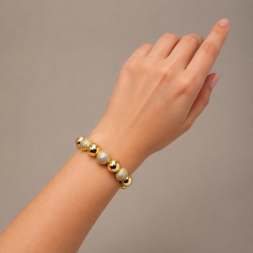 Жесткий браслет с фианитами —  фото 4