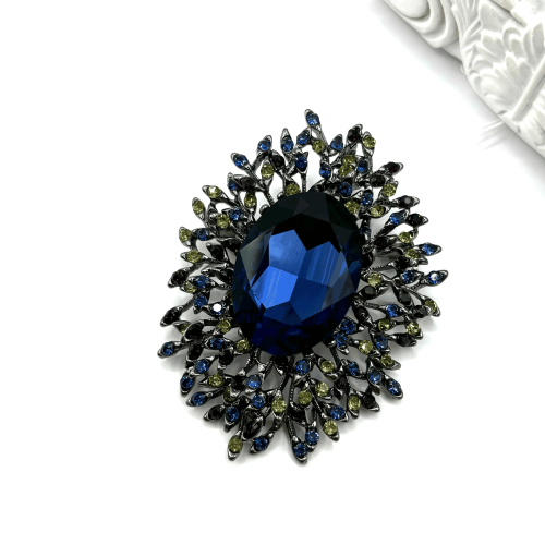 Брошь подвеска Диноса с крупным камнем кристаллом — 