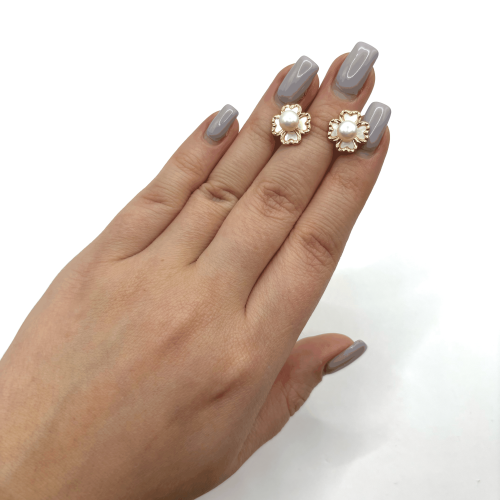 Серьги ДИНОСА с речным жемчугом и перламутром —  фото 3