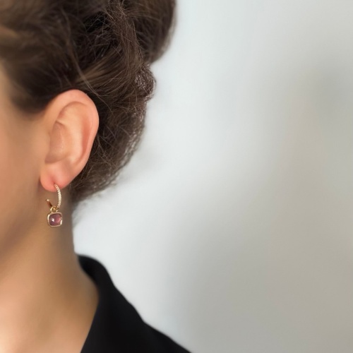 Серьги-трансформер ДИНОСА с аметистом —  фото 4