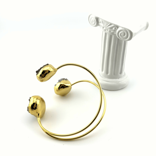 Жесткий браслет ДИНОСА с друзами аметиста —  фото 3