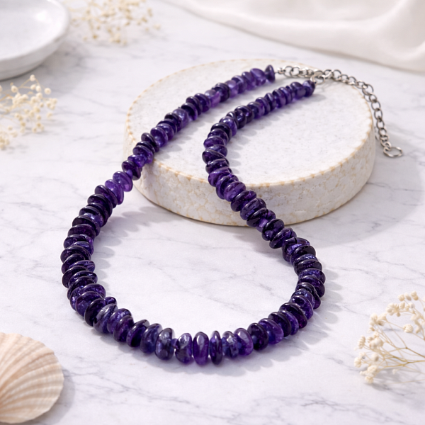 Бусы ДИНОСА с аметистом