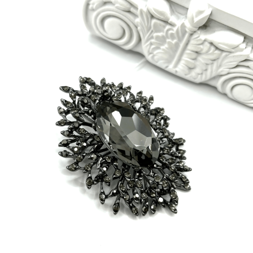 Брошь подвеска Диноса с крупным камнем кристаллом — 