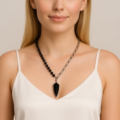 Колье ДИНОСА с агатом фото 4