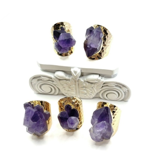 Кольцо ДИНОСА с друзой аметиста фото 4