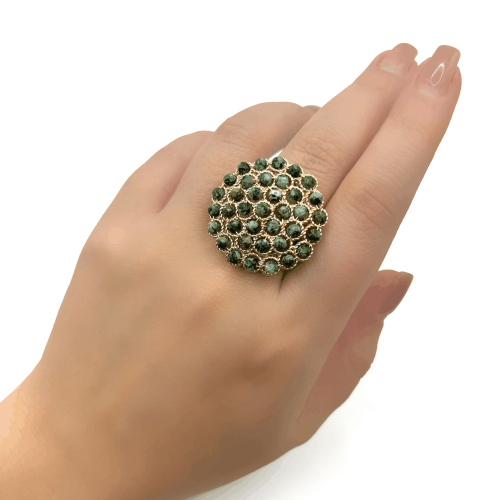 Кольцо ДИНОСА круглое с натуральной бирюзой фото 4