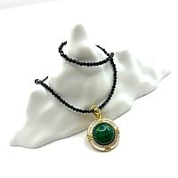 Колье ДИНОСА с малахитом, перламутром и шпинелью