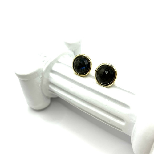 Серьги пусеты ДИНОСА с лабрадоритом — 