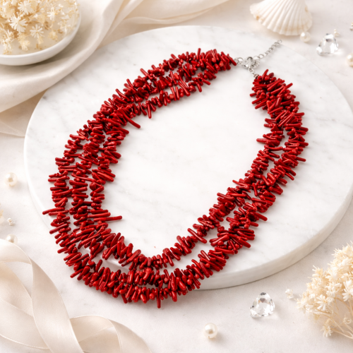 Бусы ДИНОСА с кораллом