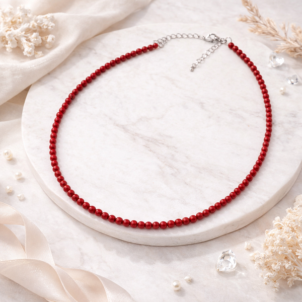 Бусы ДИНОСА с кораллом