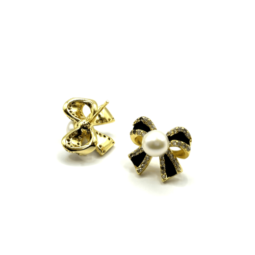 Серьги ДИНОСА с речным жемчугом и эмалью —  фото 2