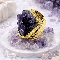 Кольцо ДИНОСА с друзой аметиста