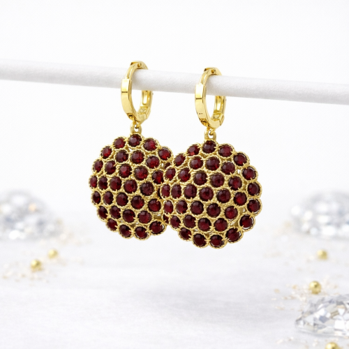 Серьги ДИНОСА с гранатом — 