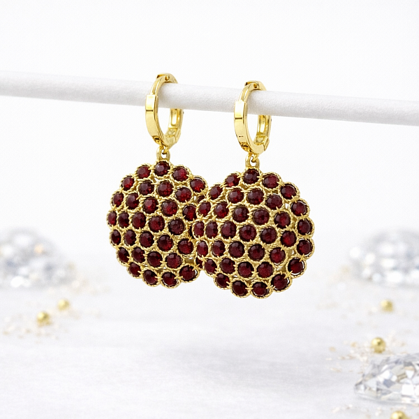 Серьги ДИНОСА с гранатом