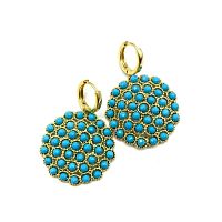 Серьги ДИНОСА с голубым агатом