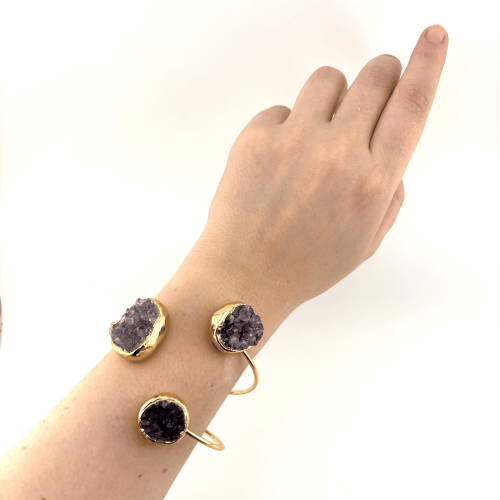 Жесткий браслет ДИНОСА с друзами аметиста —  фото 4