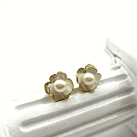 Серьги ДИНОСА с речным жемчугом и эмалью