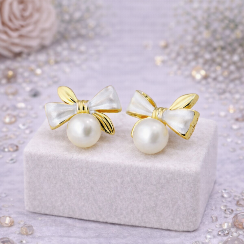 Серьги ДИНОСА с речным жемчугом — 