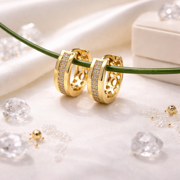 Серьги конго ДИНОСА с фианитами