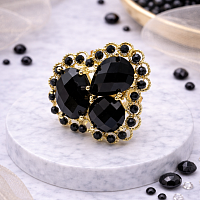 Кольцо ДИНОСА кружевное с агатом