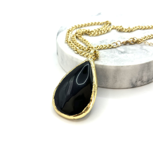 Колье с черным агатом