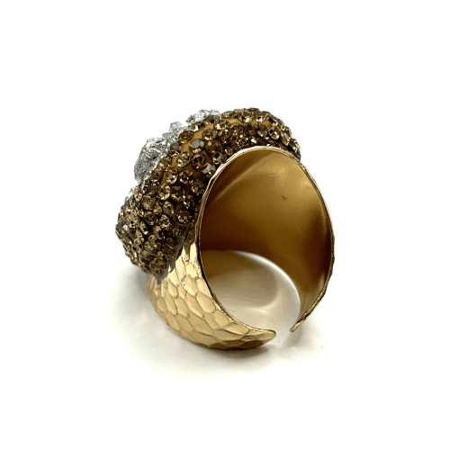 Кольцо ДИНОСА с друзой кварца фото 3