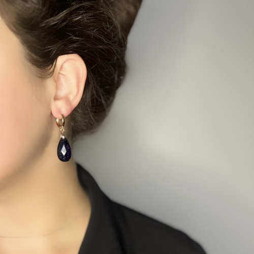 Серьги ДИНОСА с авантюрином —  фото 3