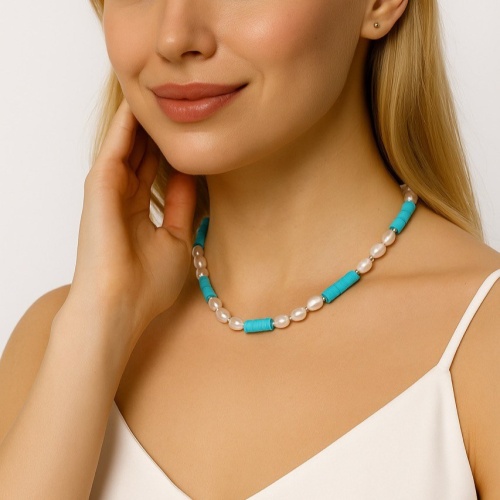 Колье ДИНОСА с речным жемчугом фото 4