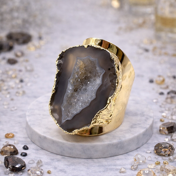 Кольцо ДИНОСА с друзой агата