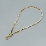 Ожерелье Подвеска Жемчуг барочный 45см: цвет камня белый