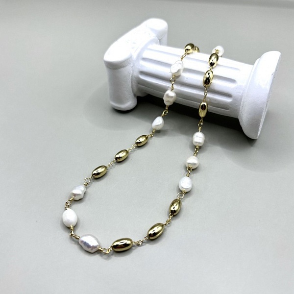 Колье ДИНОСА с речным жемчугом