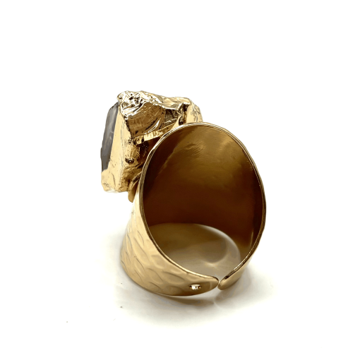 Кольцо ДИНОСА с необработанным аметистом фото 3