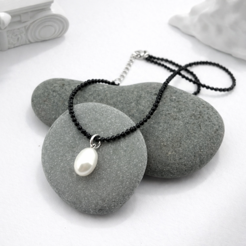 Колье ДИНОСА со шпинелью и речным жемчугом