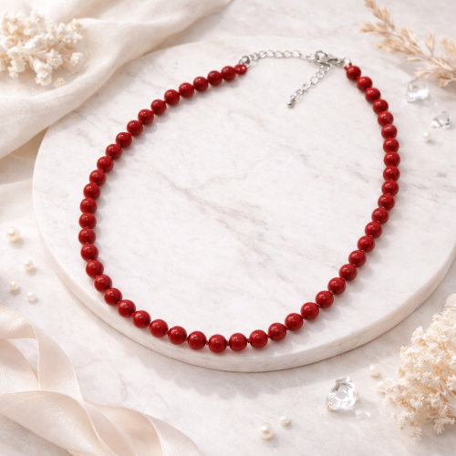 Бусы ДИНОСА с кораллом