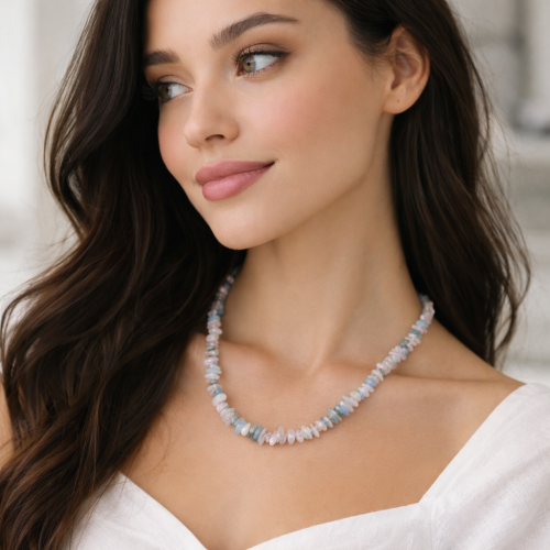 Бусы ДИНОСА с морганитом фото 5