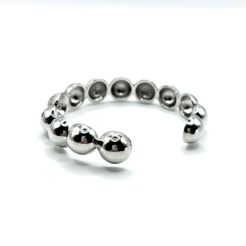 Жесткий браслет с фианитами —  фото 2