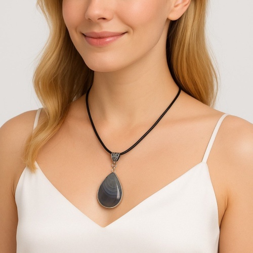 Колье ДИНОСА с агатом фото 4