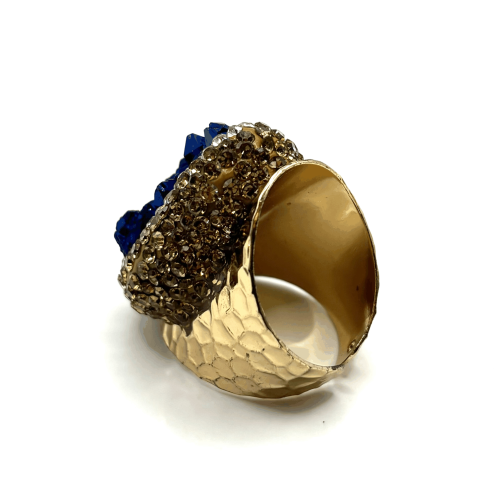 Кольцо ДИНОСА с друзой кварца фото 3