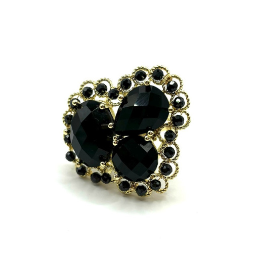 Кольцо ДИНОСА кружевное с агатом фото 2