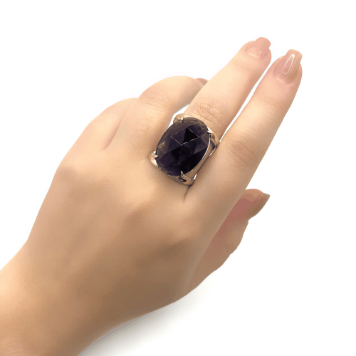 Кольцо ДИНОСА с крупным аметистом фото 3