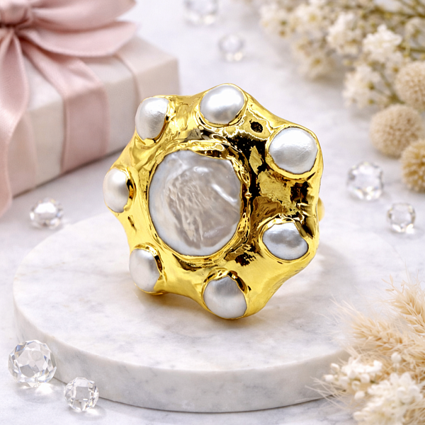 Кольцо ДИНОСА с барочным жемчугом