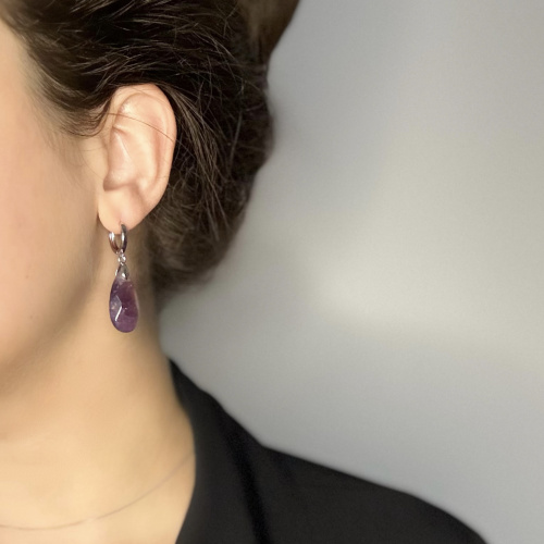 Серьги ДИНОСА с аметистом —  фото 3