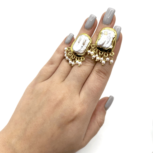 Серьги ДИНОСА с барочным жемчугом —  фото 3