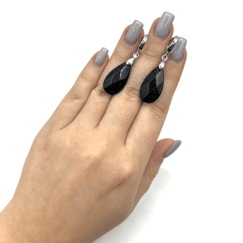 Серьги ДИНОСА с авантюрином —  фото 3