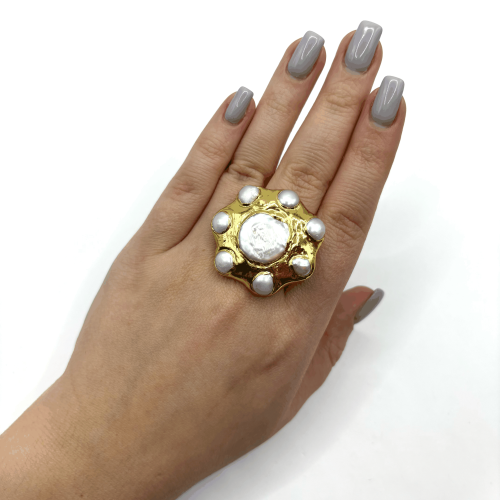 Кольцо ДИНОСА с барочным жемчугом фото 4