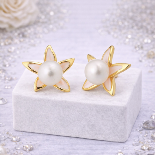 Серьги ДИНОСА с речным жемчугом — 