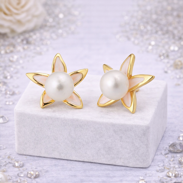 Серьги ДИНОСА с речным жемчугом