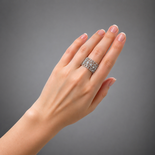 Безразмерное ажурное кольцо фото 3